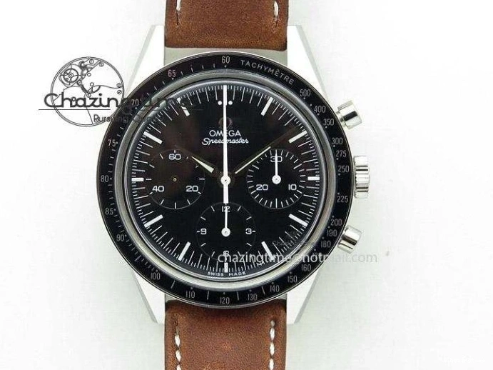 0427 Planet Ocean 45mm GMT DLC RG JHF Best Edition Black Dial On Leather Strap A Soft 8193